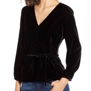 J. Crew Faux-wrap Velvet Top